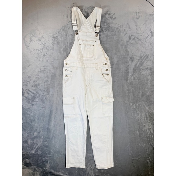 American Eagle By Payless Denim - American Eagle 90s Boyfriend Denim Overalls Women's Size S White Stretch